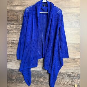 White House Black Market Royal Blue Open-Knit Cardigan
